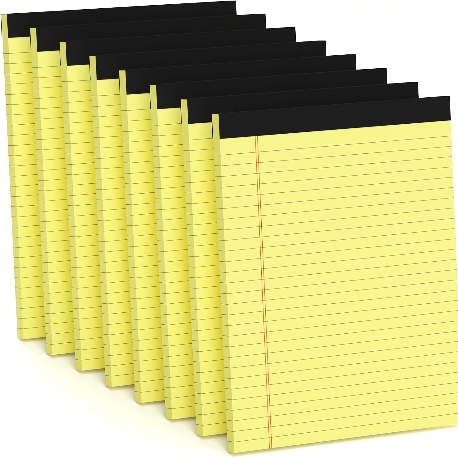 

5x8 Inch Yellow Notepads, 50 Sheets Per Pad, 110gsm Paper, Narrow Ruled Boards, For Students, Office, Business Use, 4/8/12 Pack