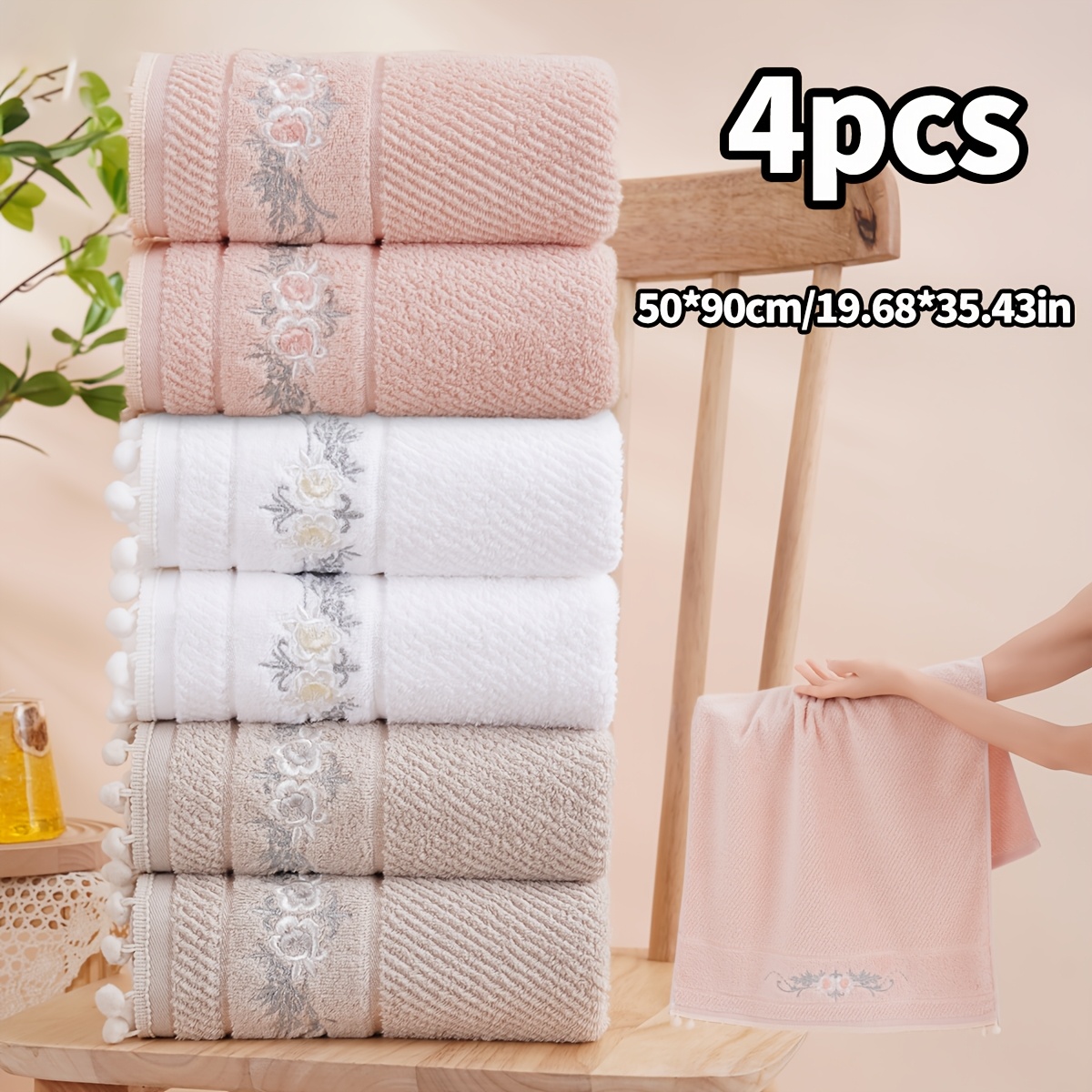 Grey Floral Hand Towels Botanical Fingertip Towels Set Of 2 Soft Guest Face Towel Bathroom Decorations Thin Kitchen Tea Dish Towels