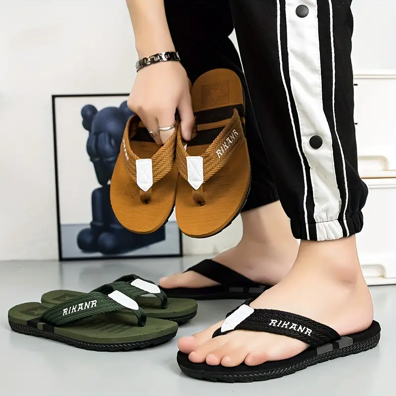 mens thong sandals with fabric casual non flops sandals for indoor outdoor walking for spring and summer Product details 6
