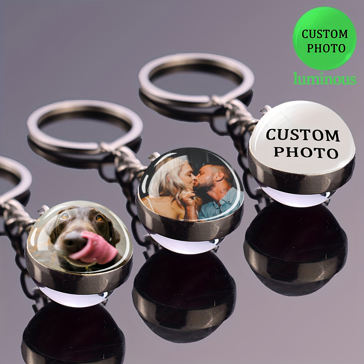 

【】1pc Customized Keychains Personalized Image Logo And Dome Double Sided Pendant Key Chain For Men Keyring Birthday