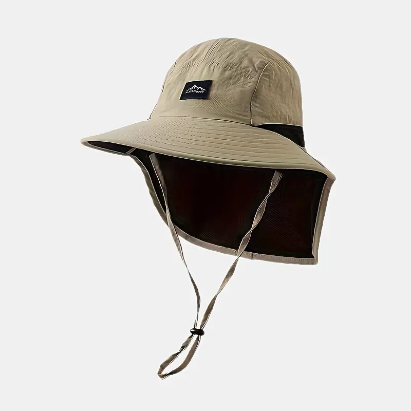 unisex outdoor sun protection fishing hat street style polyester fedora with removable neck flap for fishing travel camping hiking mixed colors hand washable hiking ha details 3