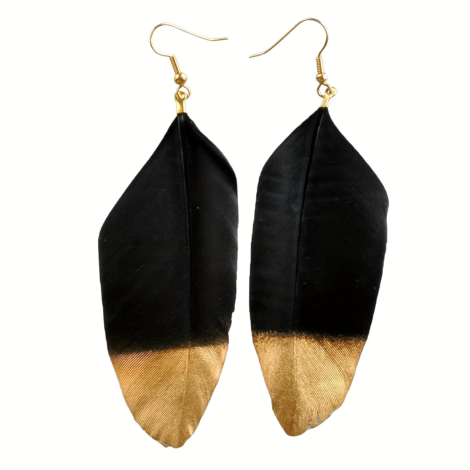 Women's Golden Merad Feather Dangle Earrings