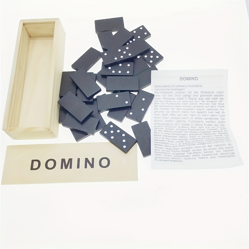 Image of 28pcs Of Black Domino Wooden , Black Domino Wooden Board Game