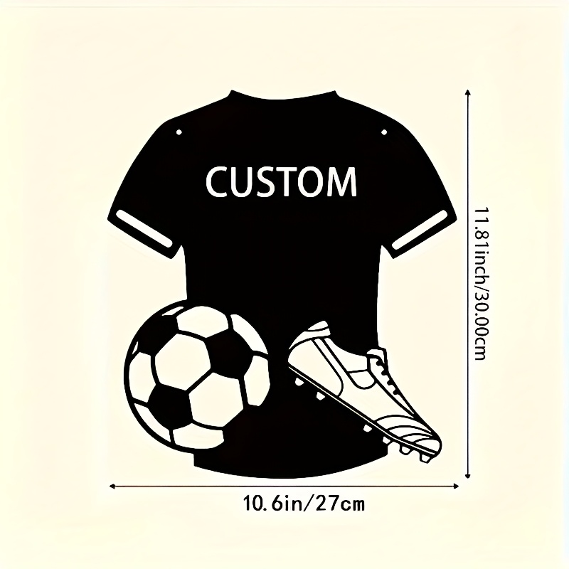 TEMU Personalized Football Jerseys And Sneakers With Metal Wall Art - Unique Customizable Home Decor With Names, Suitable For Living Rooms, Bedrooms,