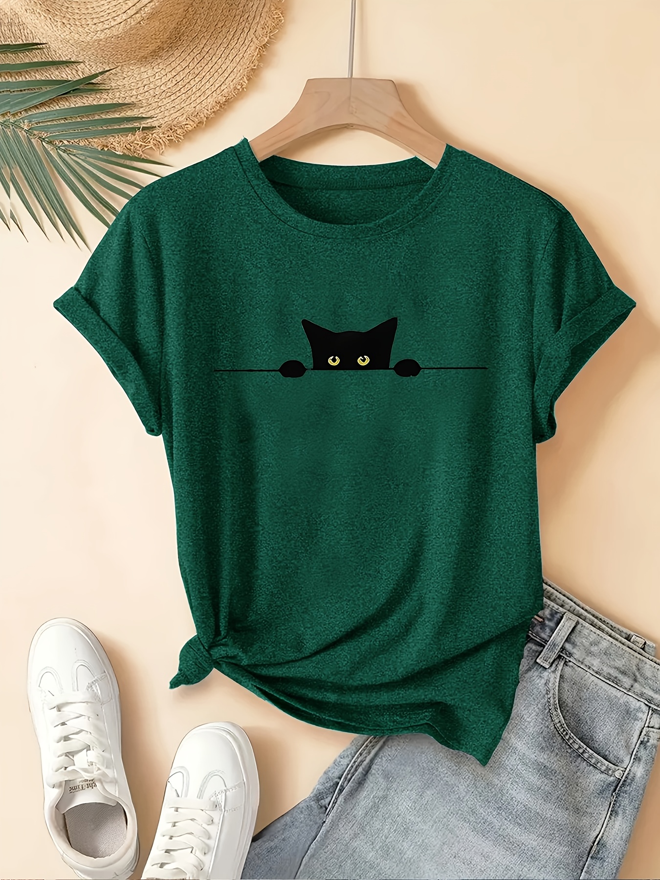 Tシャツ・カットソー Fallett Annoing Cat Short sleeve 4HA101 Amazon.com: Cat shirt : Clothing, Shoes & Jewelry