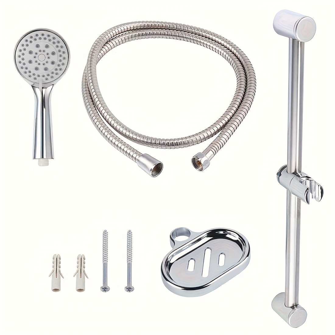All-In-One Modern Sliding Rail Shower Riser Kit