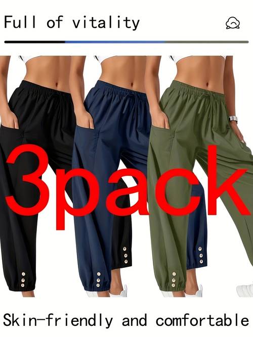 1pc black unisex casual pants loose high waist with elastic drawstring wide leg design multiple pockets light beige friendly breathable fabric for spring summer machine washable clothing essentials highwaisted trousers