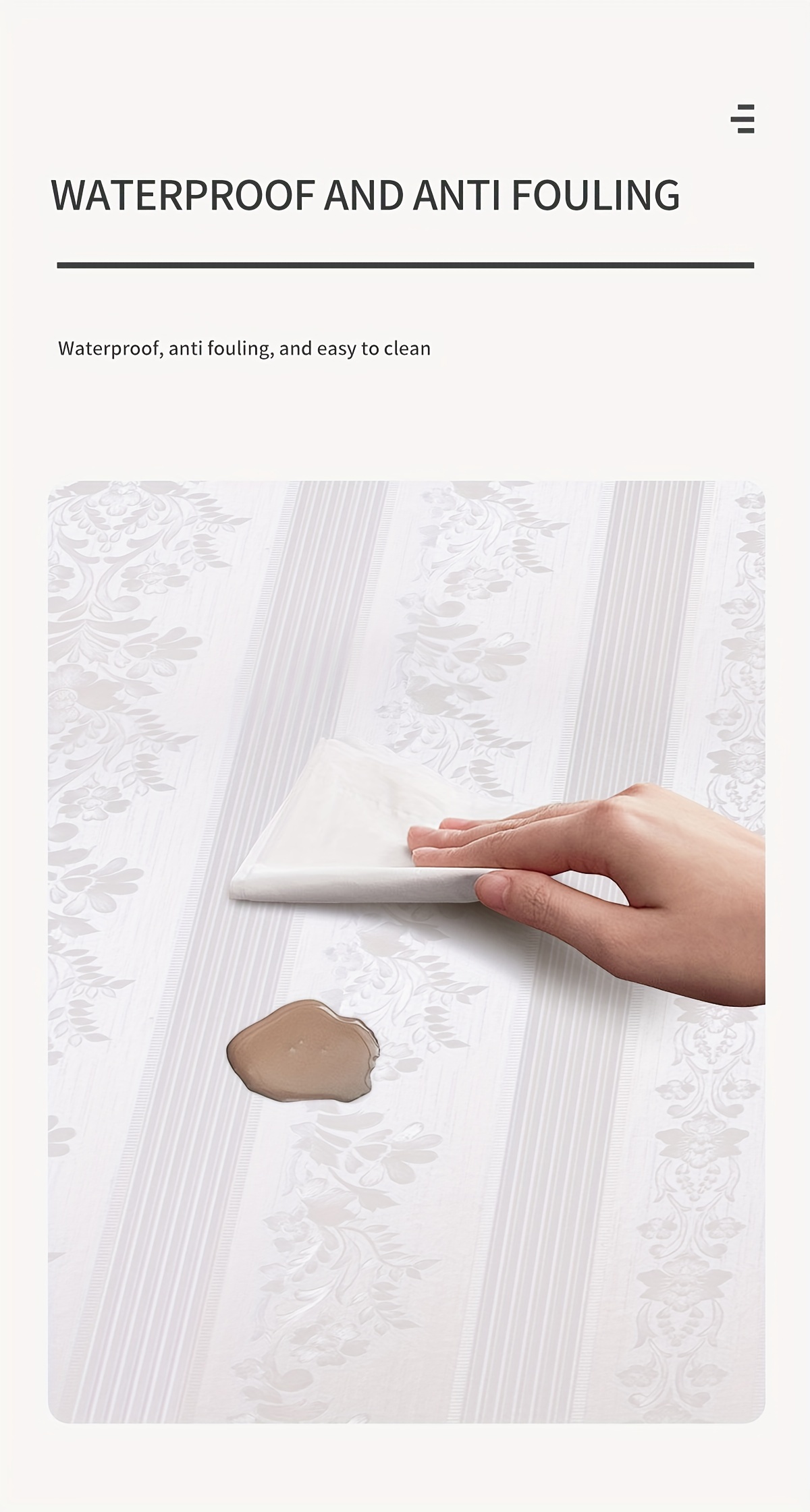 빈티지 화이트 플로럴 벽지 방수 쉬운 청소 diy 홈 데코용 자체 접착식 주방 캐비닛 및 방 리모 - Temu Republic of  Korea, image size:800x1495