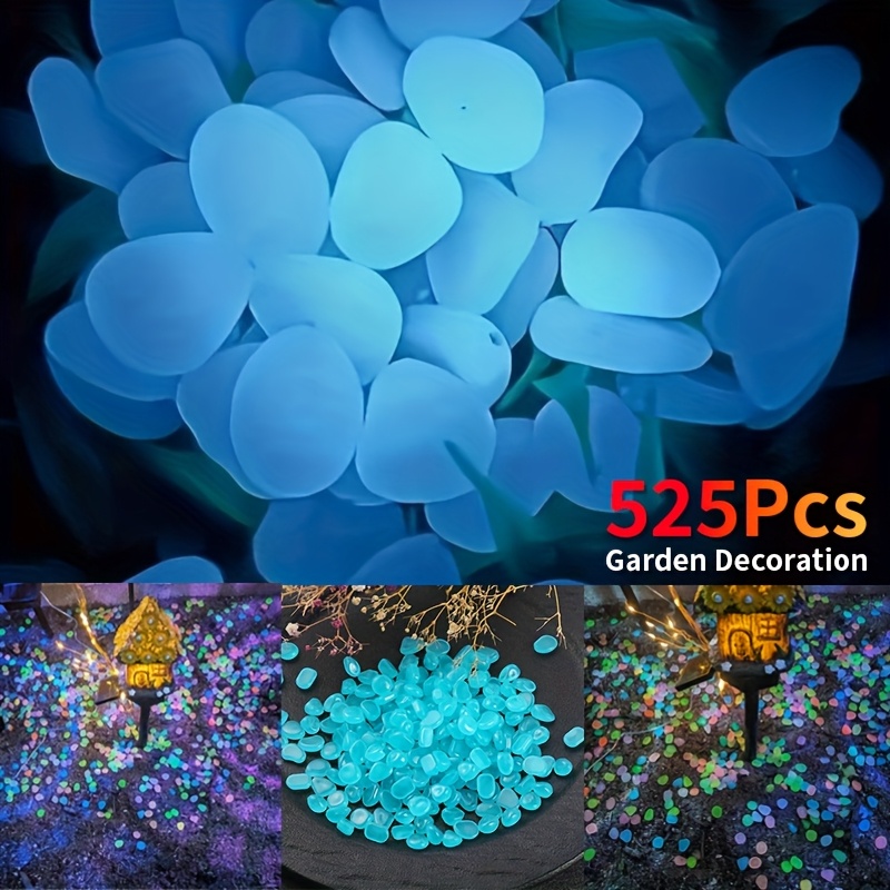 525pcs luminous pebbles for multi scene decoration suitable for garden   desktop office decor potted plants and aquarium landscaping festive atmosphere decoration 0 8cm 1 0cm 0 31inch 0 39inch absorbs light during  