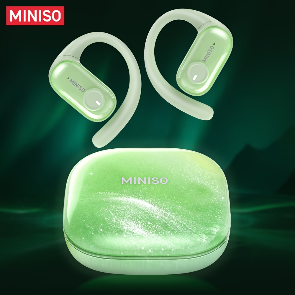 1pc Miniso Ms185 Ows Open-back Luminous Quicksand Earphones | Hifi-level , Music, , 40 Hours , Usb Charging, Type-c Port, Touch Control, Noise Cancellation