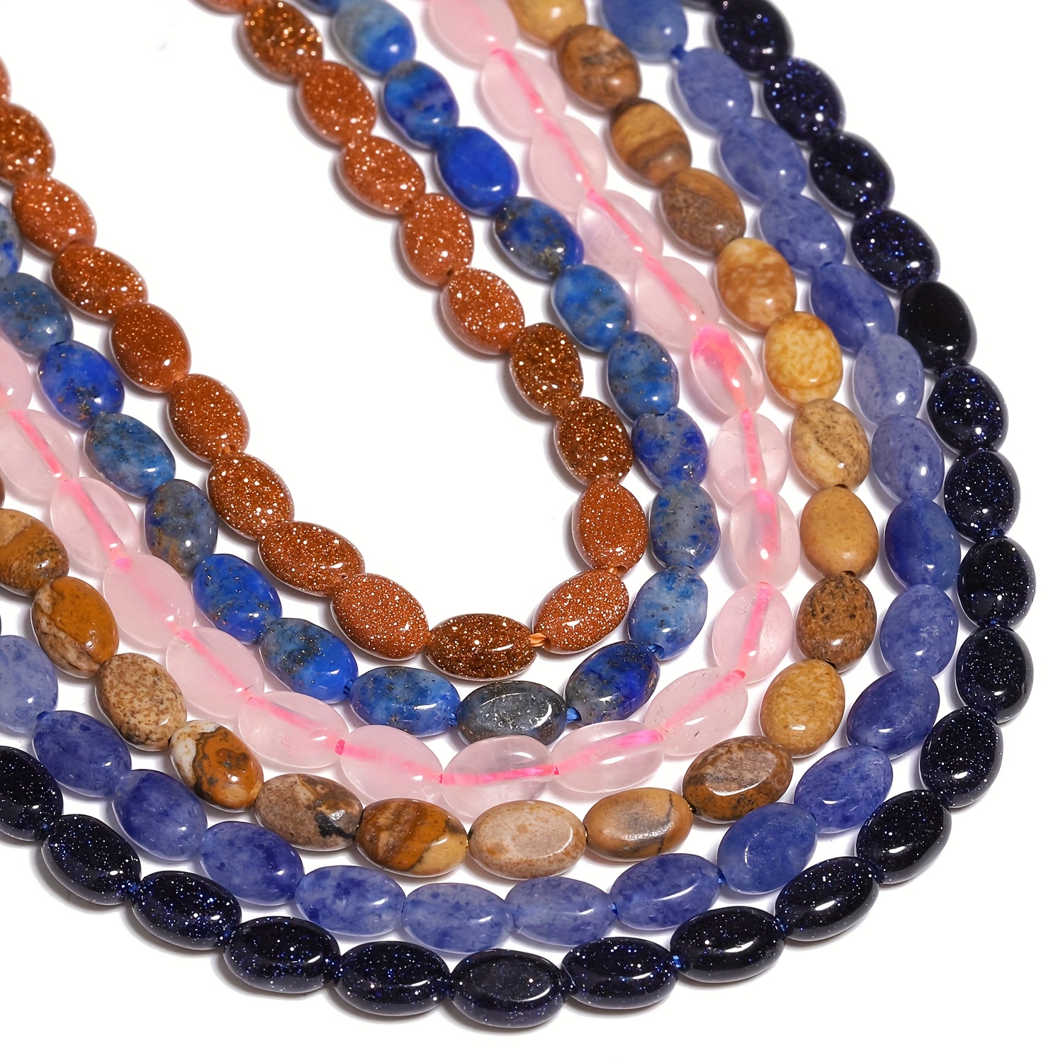 Natural Oval Stone Spacer Beads for DIY Jewelry Making