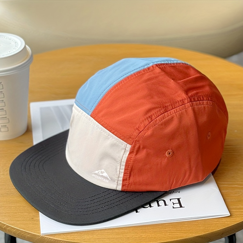 TEMU 1pc Casquette Baseball Femme à Motif Montagne, Bloc de Couleurs, Sangle Ajustable, Style Décontracté pour Printemps et Été, pour Tenue