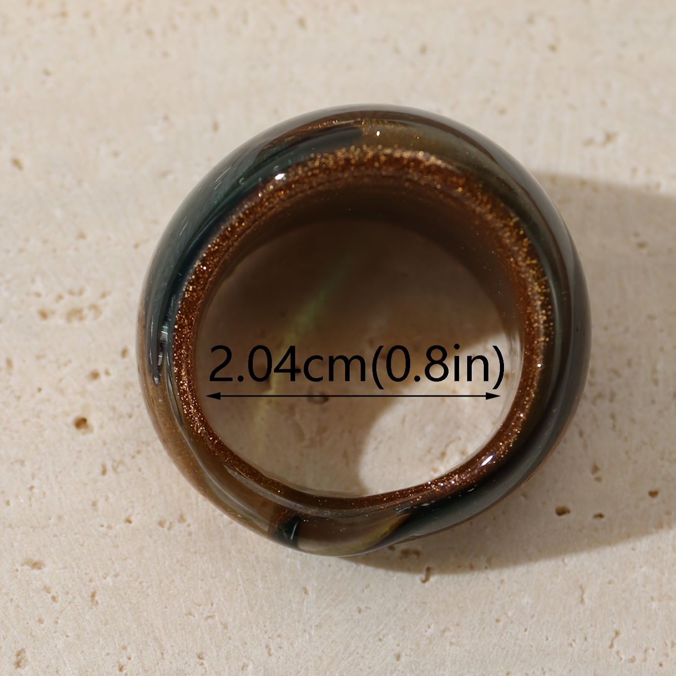 Colorful Bohemian Style Glass Ring Tropical Red Green Painted Ladies