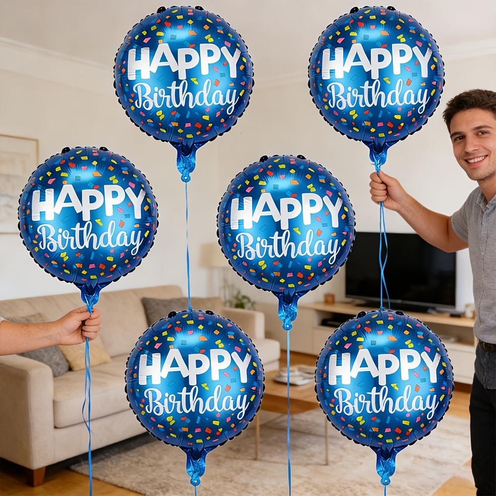 TEMU (7pcs) Birthday Party Foil Balloon Set, Including Photo Props, Suitable For Weddings, Anniversaries, Outdoor Celebrations, Wall Decor, Entrance