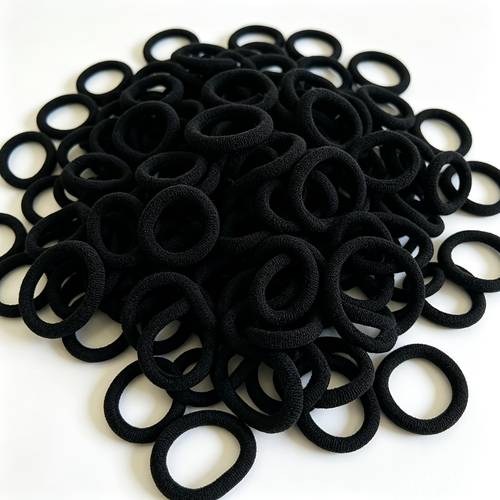 of 50 black towel hair ties high not easy to break stain resistant versatile for everyday ponytails