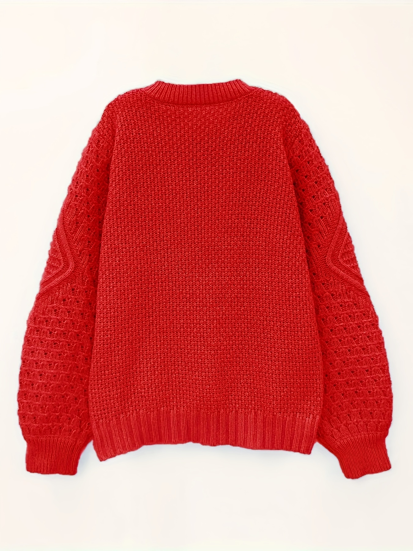 retro damen pullover kabelmuster – leuchtend roter Temu Germany