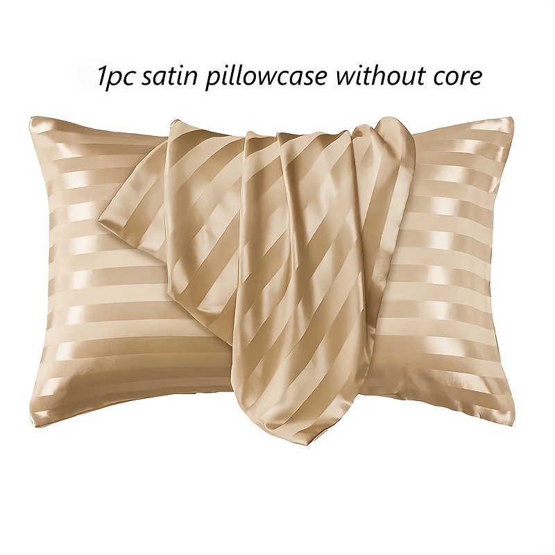 1pc Comfortable And Breathable Striped Satin Pillowcase - Envelope Closure - Soft And Skin-friendly