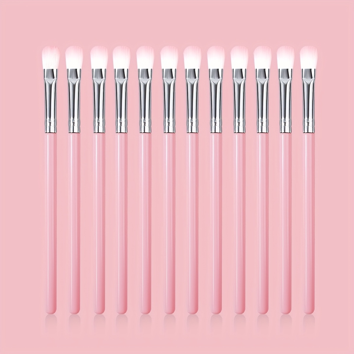 

12pcs Pink Makeup Brush Set - Soft Synthetic Bristles For Eyeshadow, Detailing & Concealer - Ideal For Beginners, Types