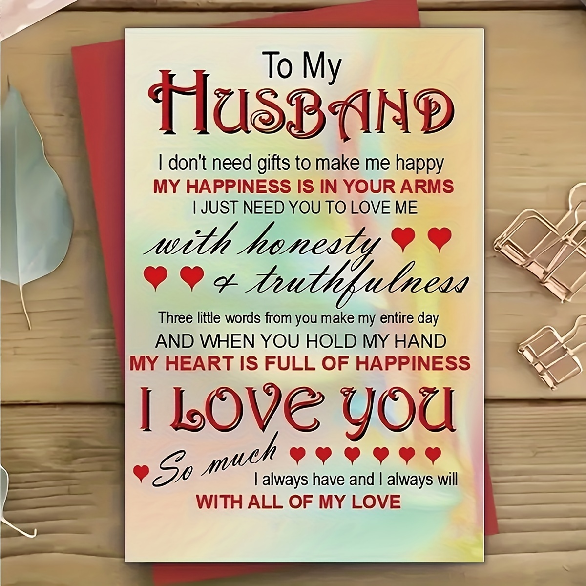 

Romantic Love Greeting Card For Husband - Perfect For Anniversaries, Birthdays & Special Occasions - Eternal Keepsake