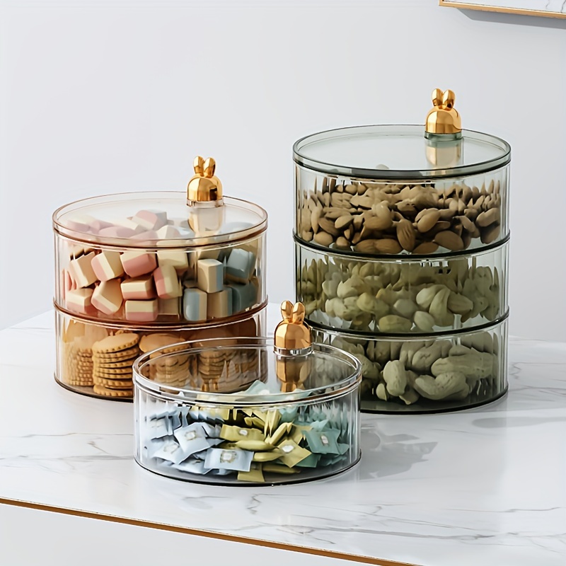 BetterZ Candy Storage Box Diamond Shaped Rotating 3-layered Snack Dried  Fruit Organizer