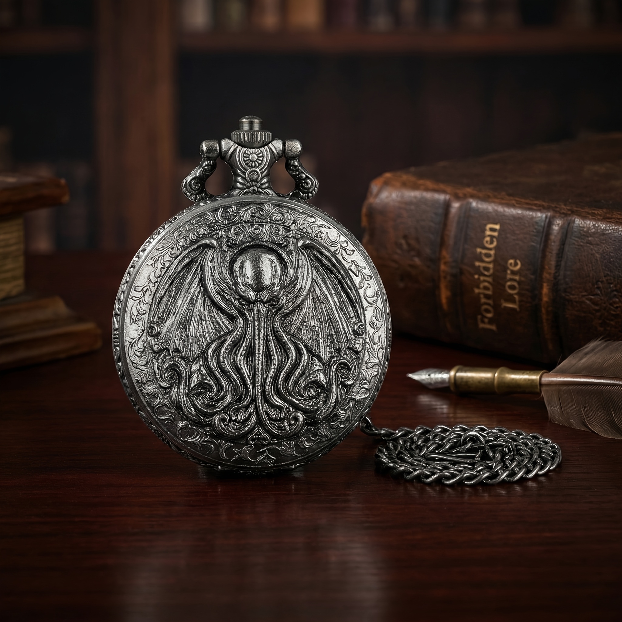 Winged Octopus Metal Case with Mini Dice