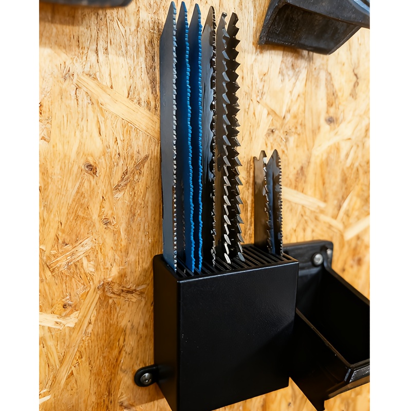 TEMU A Wall-mounted Blade Holder With Anti-tip Design, Durable Plastic Space-saving Tool Storage Rack For Safe Storage In Home , Brushed Finish, ,
