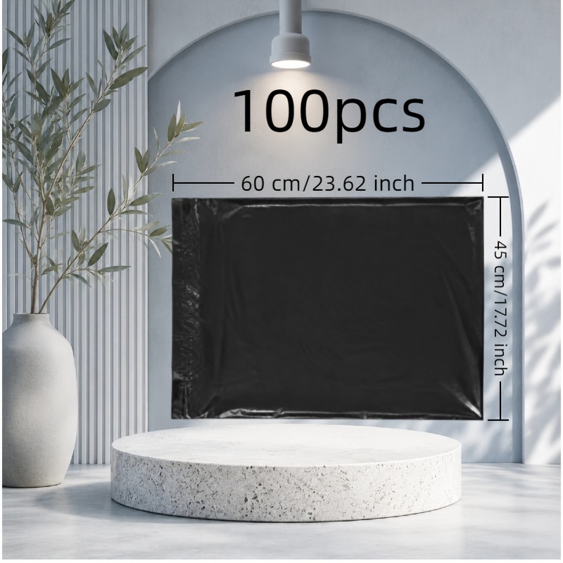 100 unidades de sacos  nvio pretos de baixa   | e materiais  mbalagem seguros | design overlock  , durável e autoadesivo conveniente |   diários  -commerce transfronteiriços, selagem  mbalagens de compras online para o exterior