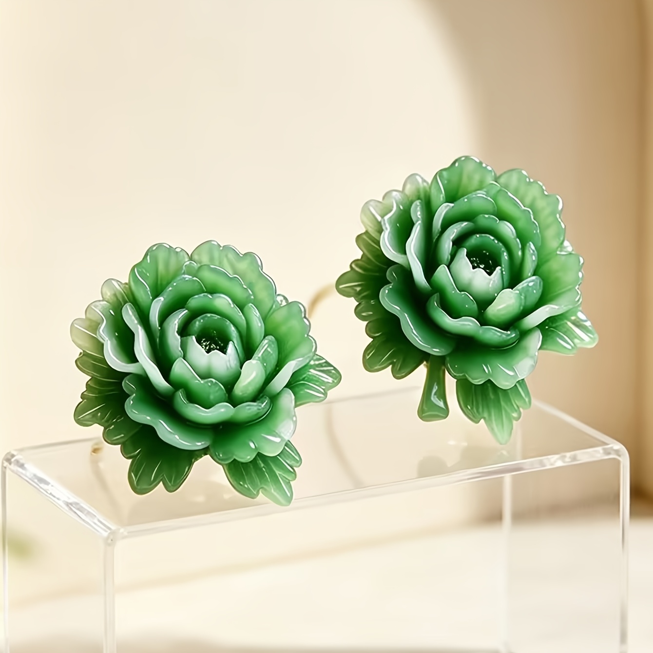 TEMU 1 Pair Sweet Elegant Peony Stud Earrings Women's Holiday Birthday Date Ball Banquet Party Vacation Shopping Daily Additions