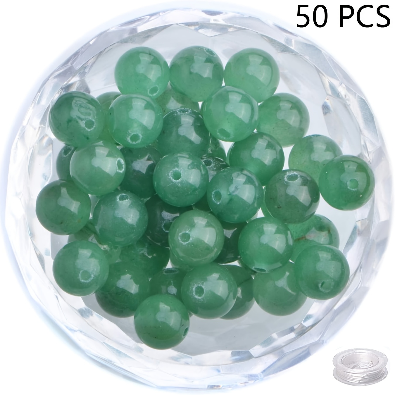 TEMU 6/8/10mm, 50/35/25pcs. Jade Dongling Polished Round Gemstones, Artificial Gemstones, Polished Round Gem Beads. Suitable For Jewelry Bracelets,