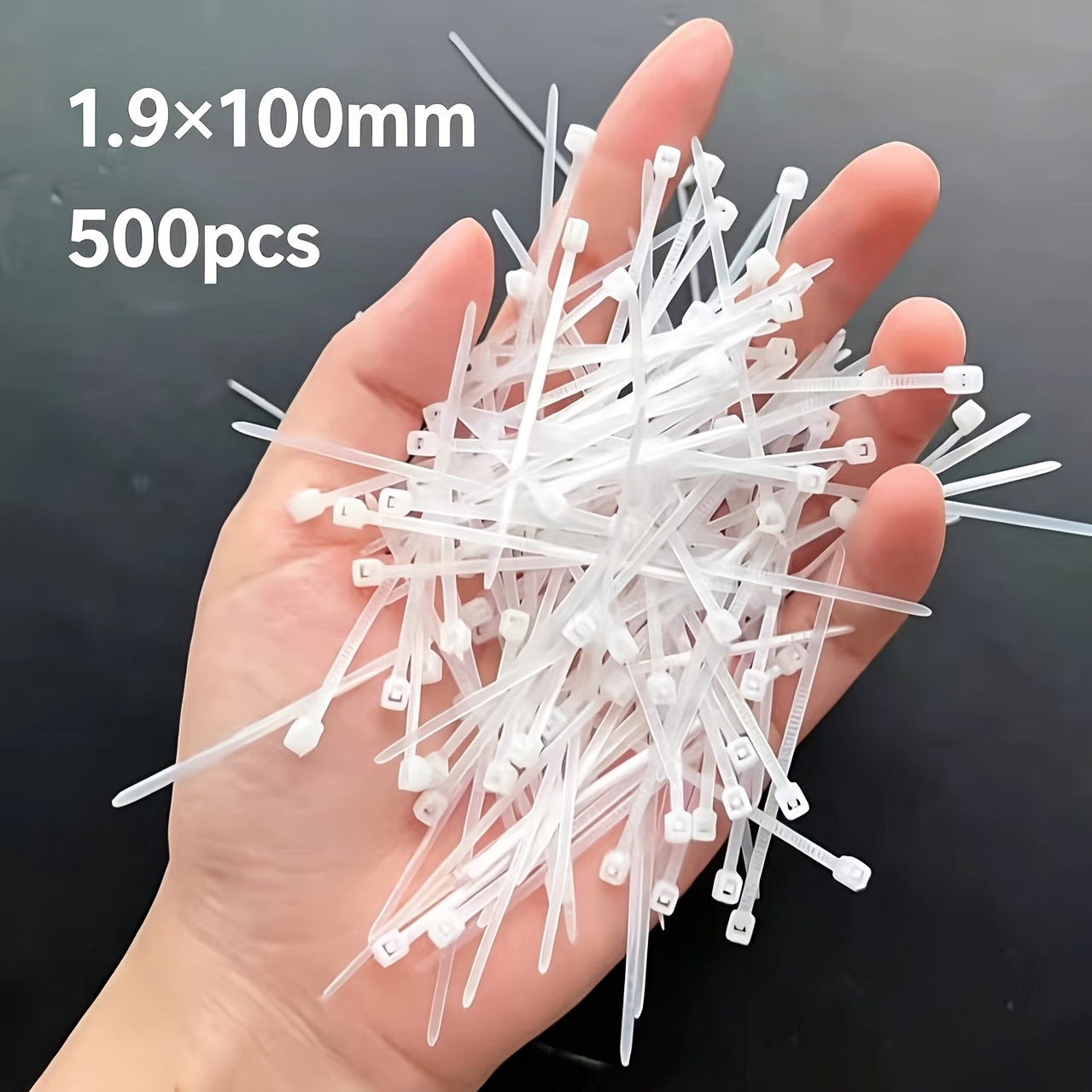 TEMU 500pcs Small Size Nylon Cable Ties 1.9 X 100mm, Suitable For Wire Management, To Multiple Scenes, Of Handling Complex , Space-saving, Purchasing
