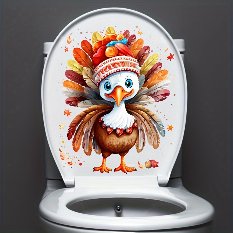 

Thanksgiving Turkey Sticker - Self-adhesive, Toilet Seat & Decor, Adds Touch To Your Bathroom