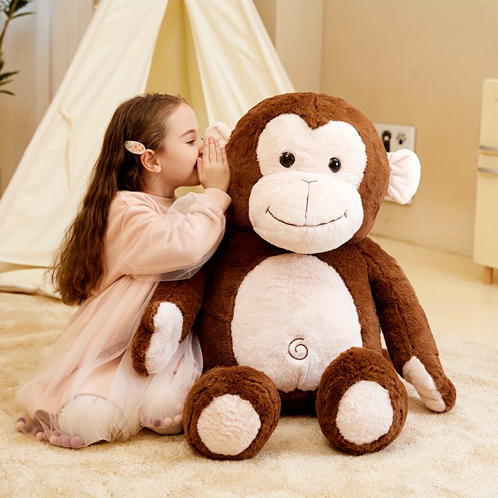 

Ikasa 30 Inches Brown Monkey Stuffed Animal Plush Toy, Large Big Toys, Huge Size Cute Fluffy Fat Oversized Plushie, Gifts For Kids Girls Boys