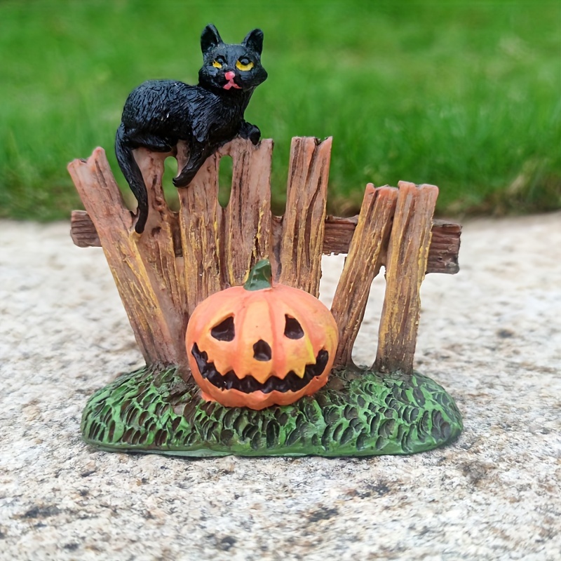 Halloween store Black Cat on Pumpkin Figurine Decor