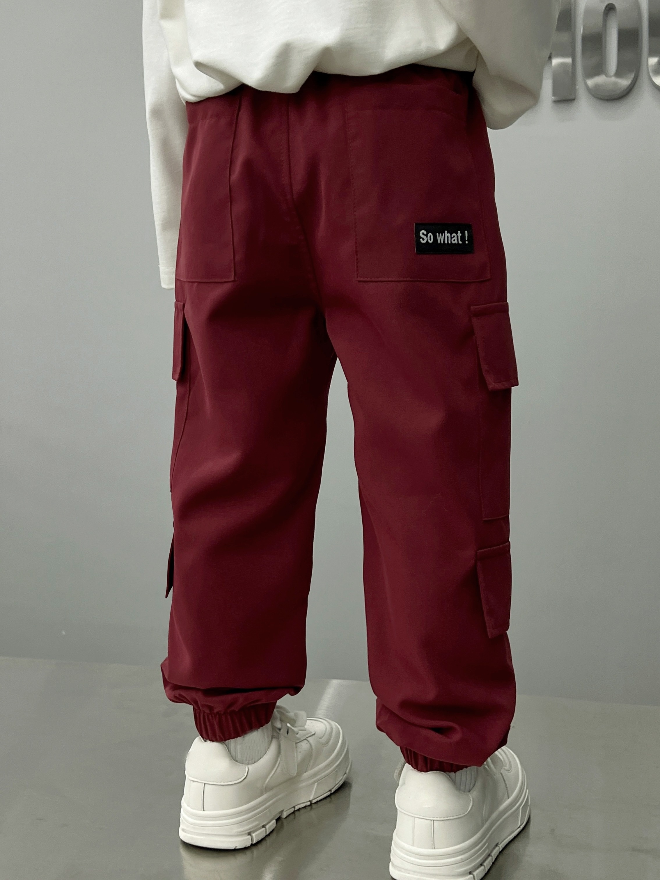 army green versatile multi pockets footed boys cargo pants Temu