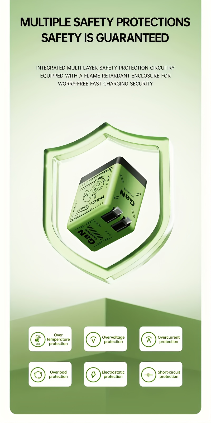 Portable 66W GaN Fast Charger, 3-in-1 Fast Charging, Stylish And Sleek Design, Type-C Power Adapter, Compatible with Phone, Multi-functional Travel Charger for A Variety Of Electronic Products!