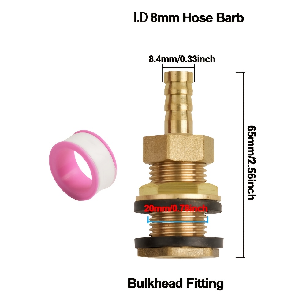 TEMU Heavy-duty Brass Hose Connectors Connect Adapters, Compatible With 6/8/12/16/19mm Pipes, Suitable For Garden, Lawn, Irrigation Systems | Ideal