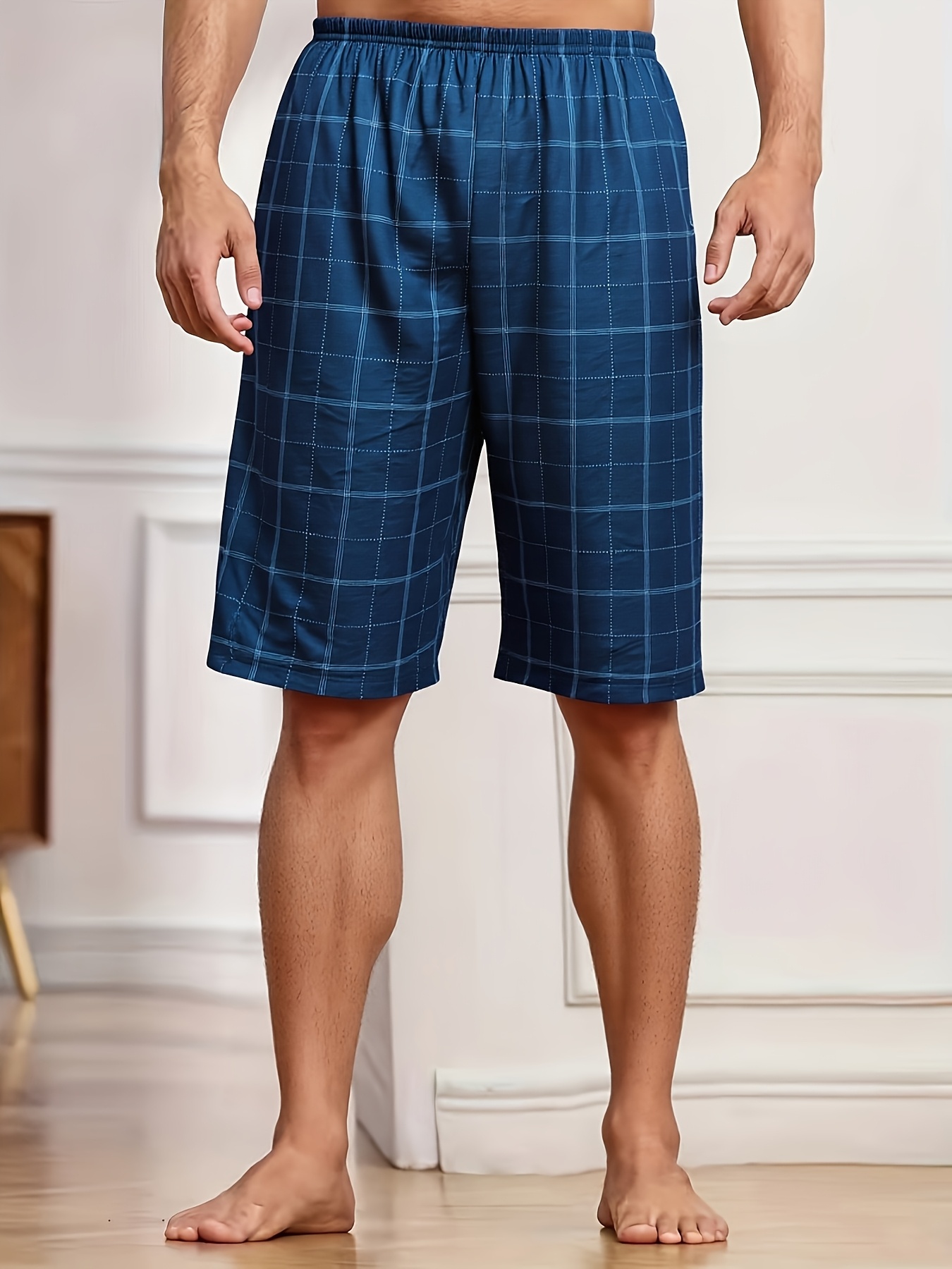 3pcs mens plus size shorts loose fit casual plaid check Temu