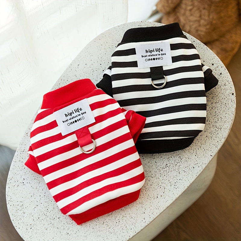 

Cozy Striped Pet Hoodie - Warm Pullover Sweater For Small To Medium , Perfect Christmas Or New Year Gift, Best For Christmas