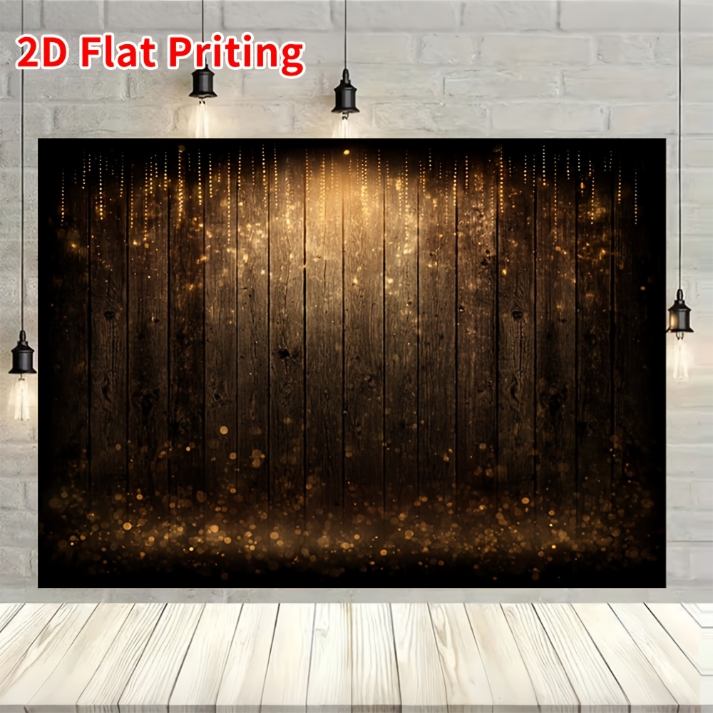 Vintage Wood Glitter Bokeh Backdrop for Photography