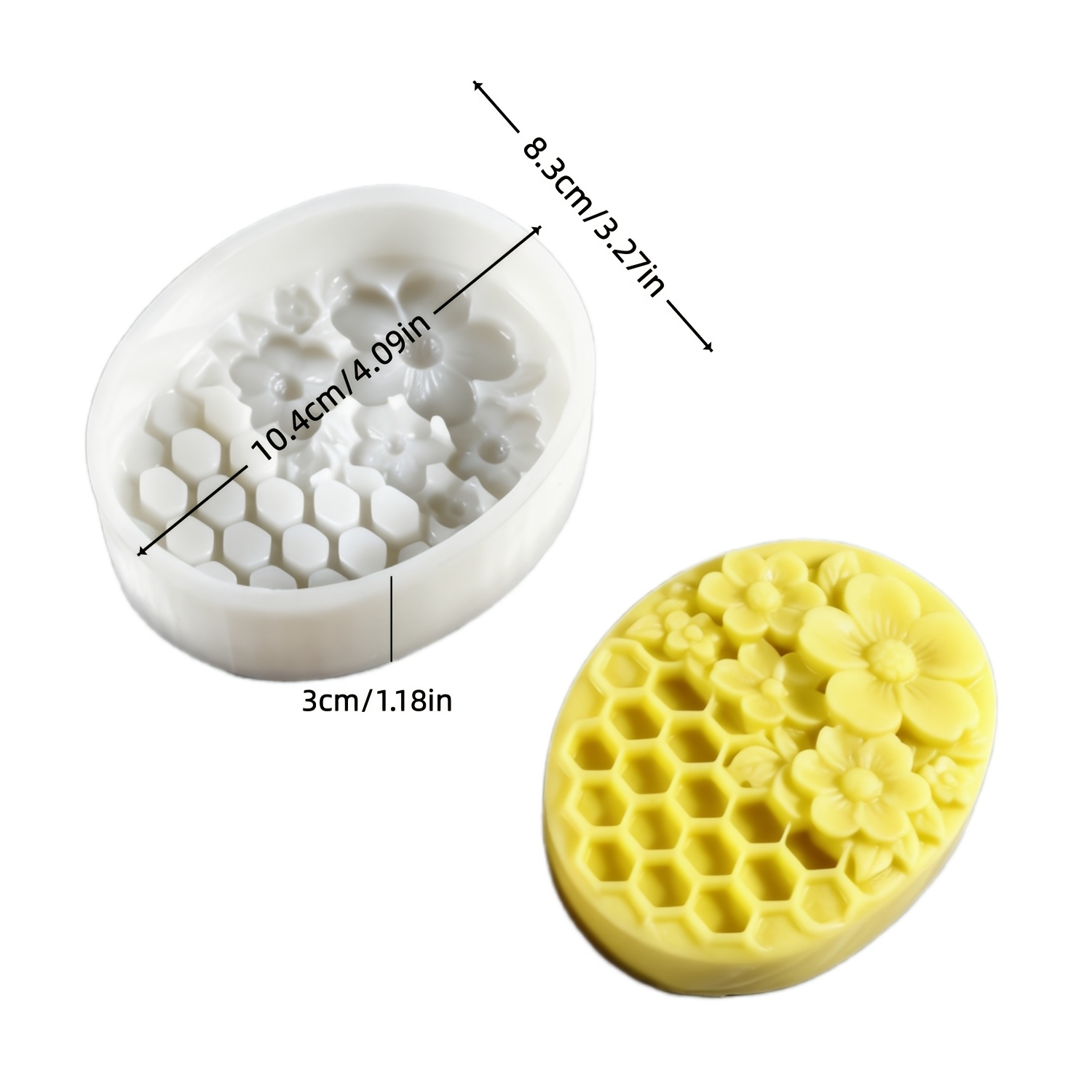 TEMU Moule en silicone 3D pour savon fait main en floral, moule de fabrication d'articles décoratifs d'artisanat de plâtre pour bougies