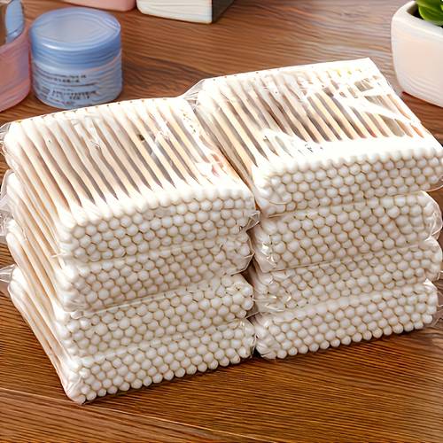 500pcs bamboo double ended swabs gentle ear cleaning with alcohol free safe for sensitive light beige ideal for home ear cleaning swabs sleek packaging natural bamboo material ear cleaner ear swabs that dont bend ear cleaning sticks ear swabs ear swab