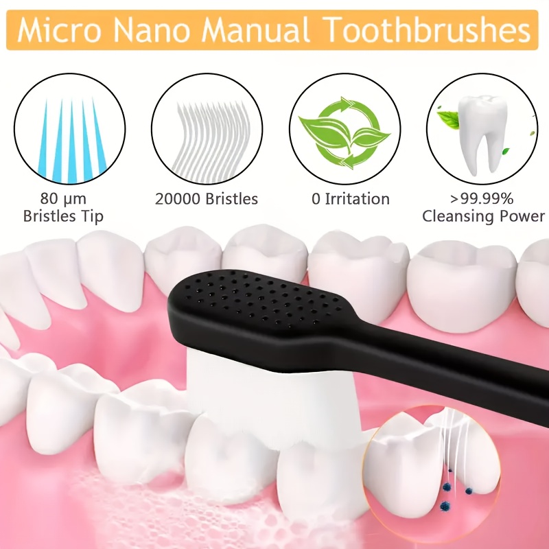 2 Ultra-fine Soft-bristled Manual Toothbrushes, Random Colour