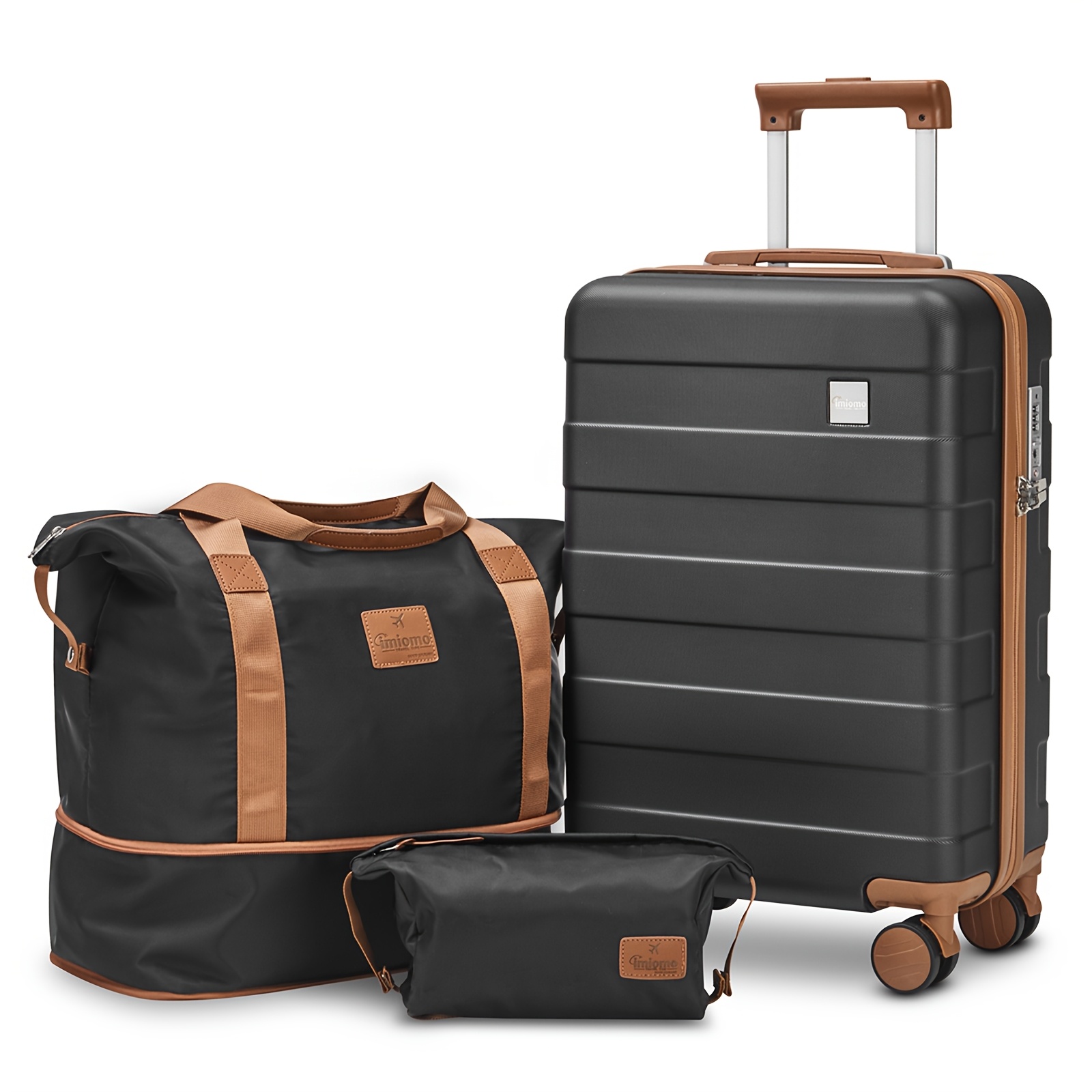 Joyway Luggage 3pcs Set 20-inch Carry-on Suitcase Lightweight Hardshell Handbag 360° Spinner Wheels With Cosmetic Bag Organizer