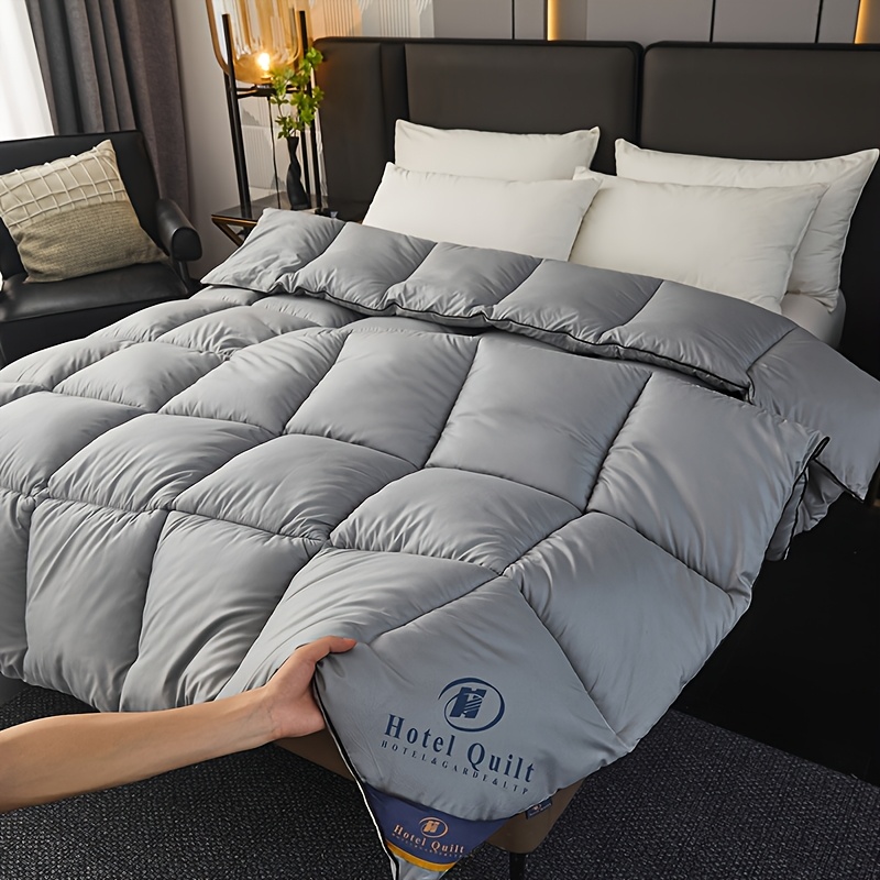 1pc of Luxury Hotel-style Spring/autumn Quilt, Extra Thick, Soft, and Warm. Winter Quilt with Quilted Design, Suitable for All Seasons. Ideal for Dormitories, Rental Apartments, and Bedrooms