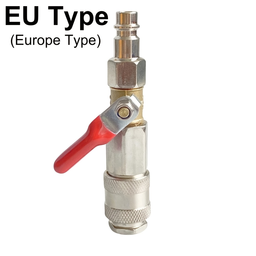 TEMU Válvula de neumática tipo C-Janpan y tipo europeo para compresor de aire y pistola, acoplador de conexión rápida con de encendido/apagado
