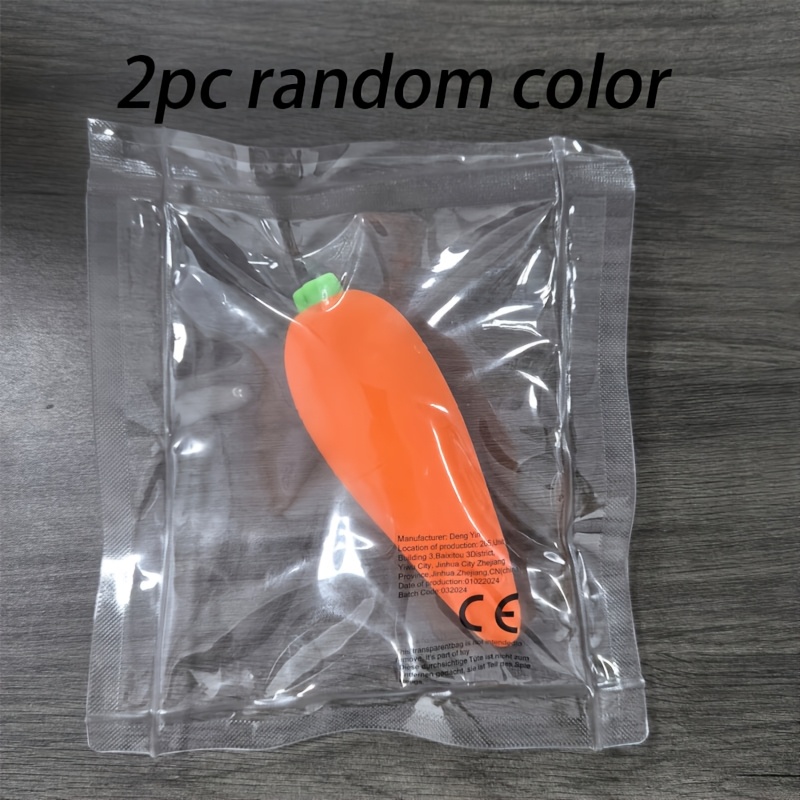 2pcs Funny Carrot Toys With Slow Rebound Effect, Party Prizes, Christmas Gifts, Award Presents, Fillers & Classroom Rewards. Random Colors