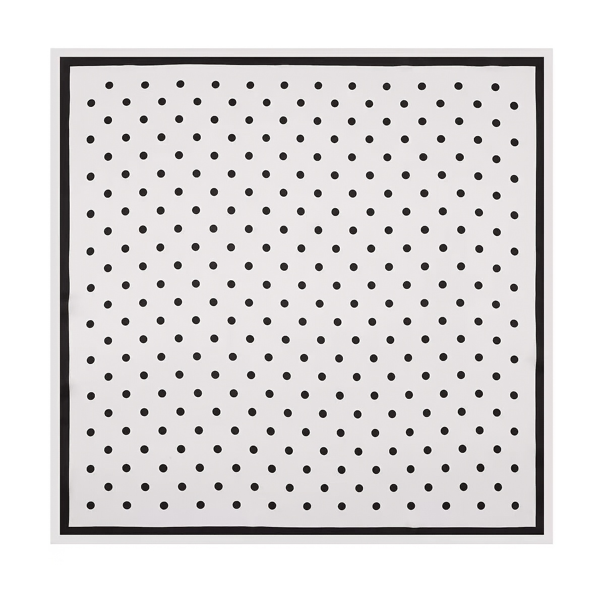 TEMU Women's Bohemian Suitable For Hair & Neck Scarf - White Spotted Square Shawl With Striped, Lightweight Satin Hair & Neck Accessories, Machine