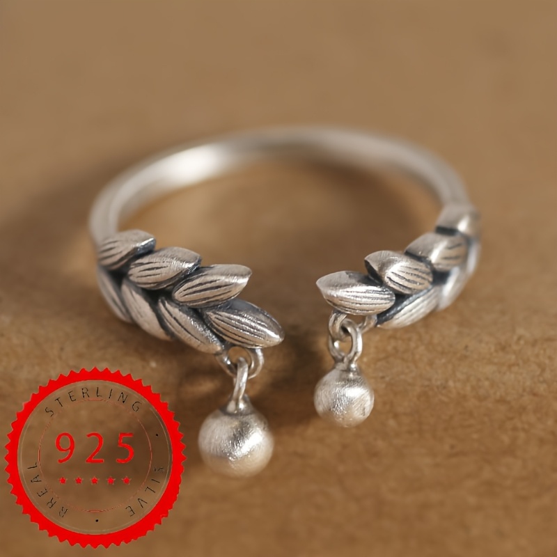 Image of 1pc S925 925 Silvery Plated Design Textured Open Adjustable Ring For Men And Women, High-quality Jewelry For Festival Parties, Weighing Approximately 4.5 Grams