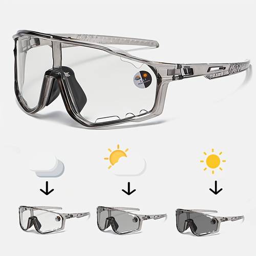 1pc photochromic cycling sunglasses mens and womens large frame sunglasses day and night dual use gift for him gift for her