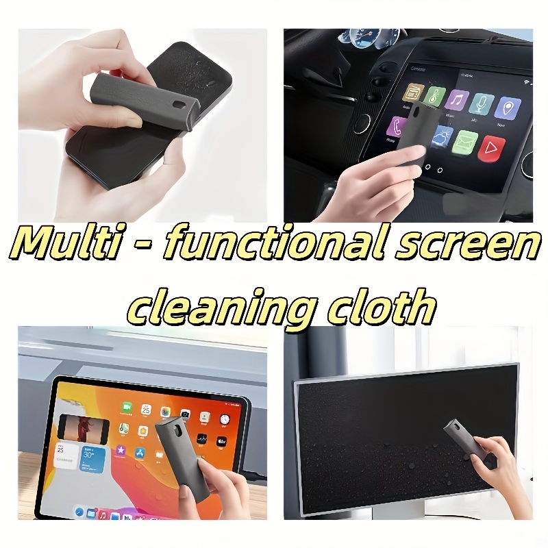 Automotive beauty tools, ultra-fine fiber cloth for vehicle exterior maintenance (empty bottle) 2-in-1 combination multi-purpose ultra-fine fiber screen cleaning spray bottle, ergonomic